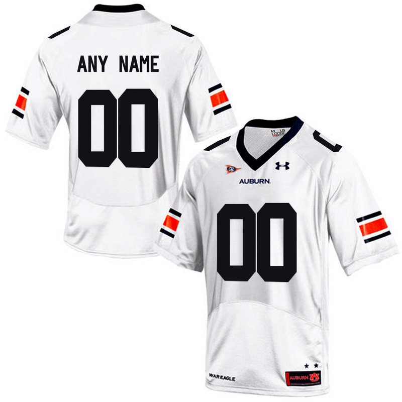 Men Under Armour Customized Auburn Tigers College Football Jersey White
